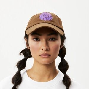 AFENDS | Brown and Purple Daisy Floral 6 Panel Hat | Unisex One Size Fits Most